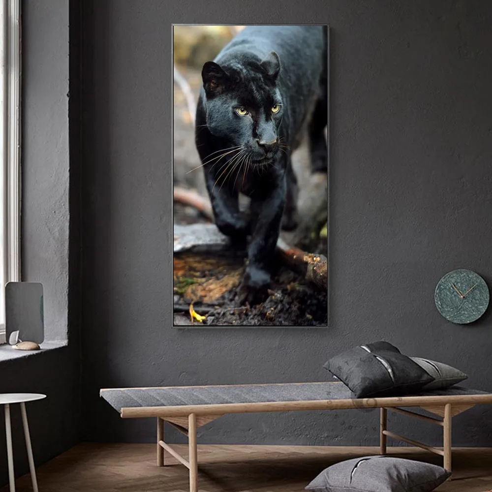 Abstrakti Gyvūnų Black Panther Sienos Meno Tapybos Drobės HD Spausdinti Plakato Skydelis Miegamojo Kambarį, Namų Dekoro Kūrinio Nuotrauką