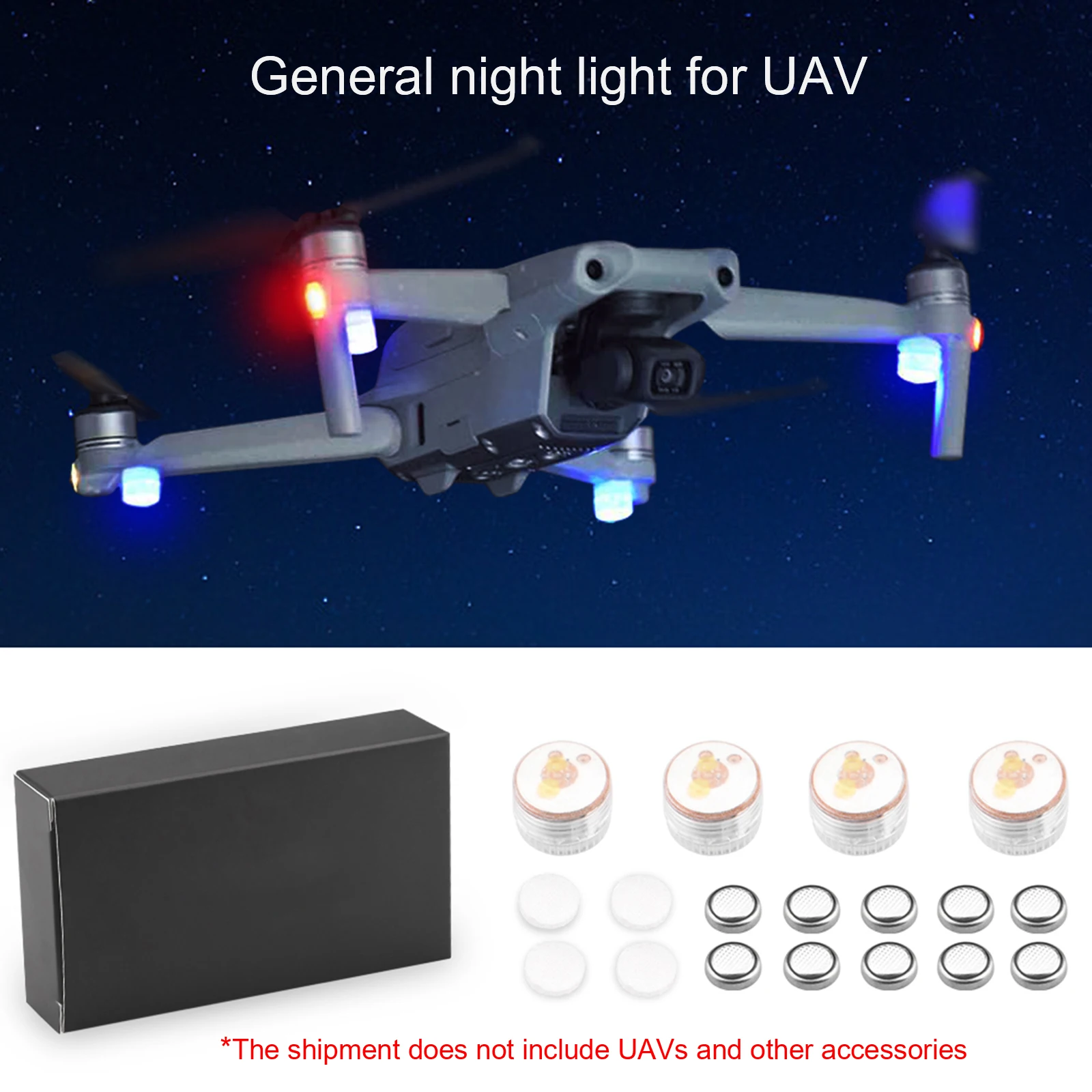 Mini Drone Naktį raudonos ir mėlynos Skrydžio Blykstės Lempa LED Signalas Blykstė DJI Mavic Oro 2