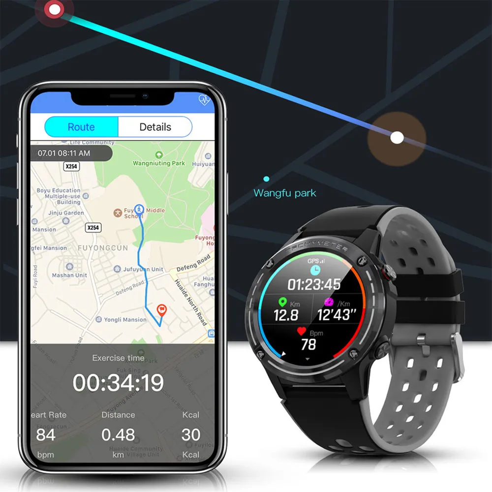 Moysdio Smart Žiūrėti Smartwatch Vyrų, Moterų, GPS Kompasas, Barometras Aukštis Lauko Smartwatch 