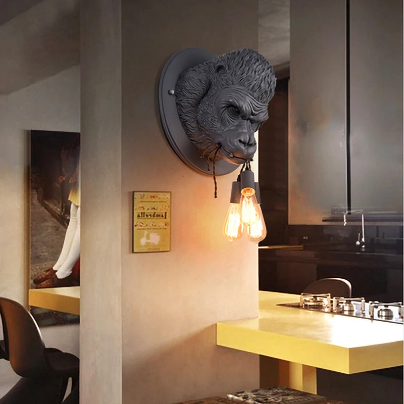Modernus Nordic Dervos Šviestuvai Šviestuvas Minimalistinio Kūrybiškumą Gorila Sienos Lempos Led Sienos Žiburiai Fojė Palėpėje Miegamasis Kavinė
