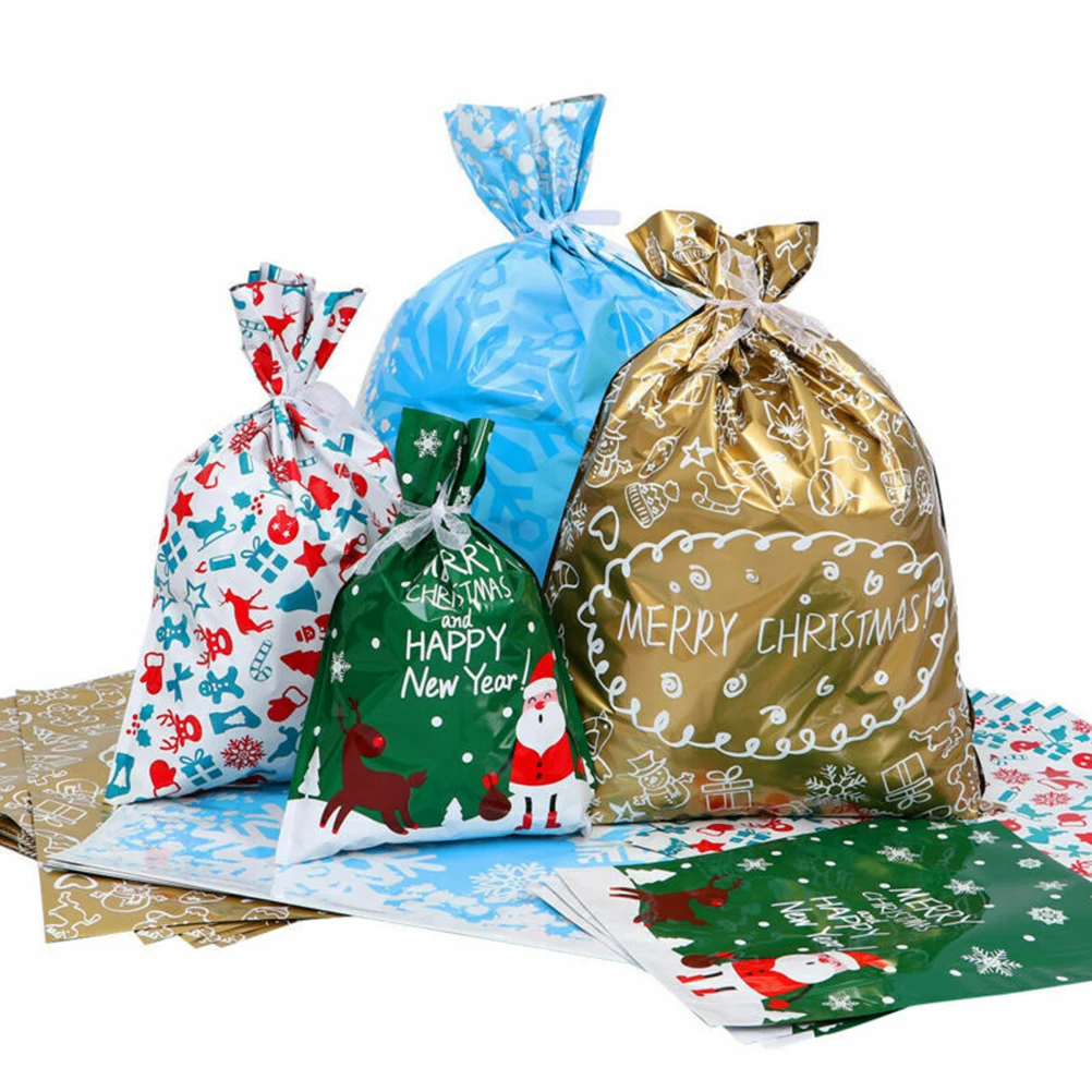 4 Stilius Linksmų Kalėdų Dovanų Maišelis Kalėdų Snaigės Saldainių Maišelį, Aliuminio Folija, Saldainių, Dovanų pakavimo Krepšys, Kalėdos, Nauji Metai