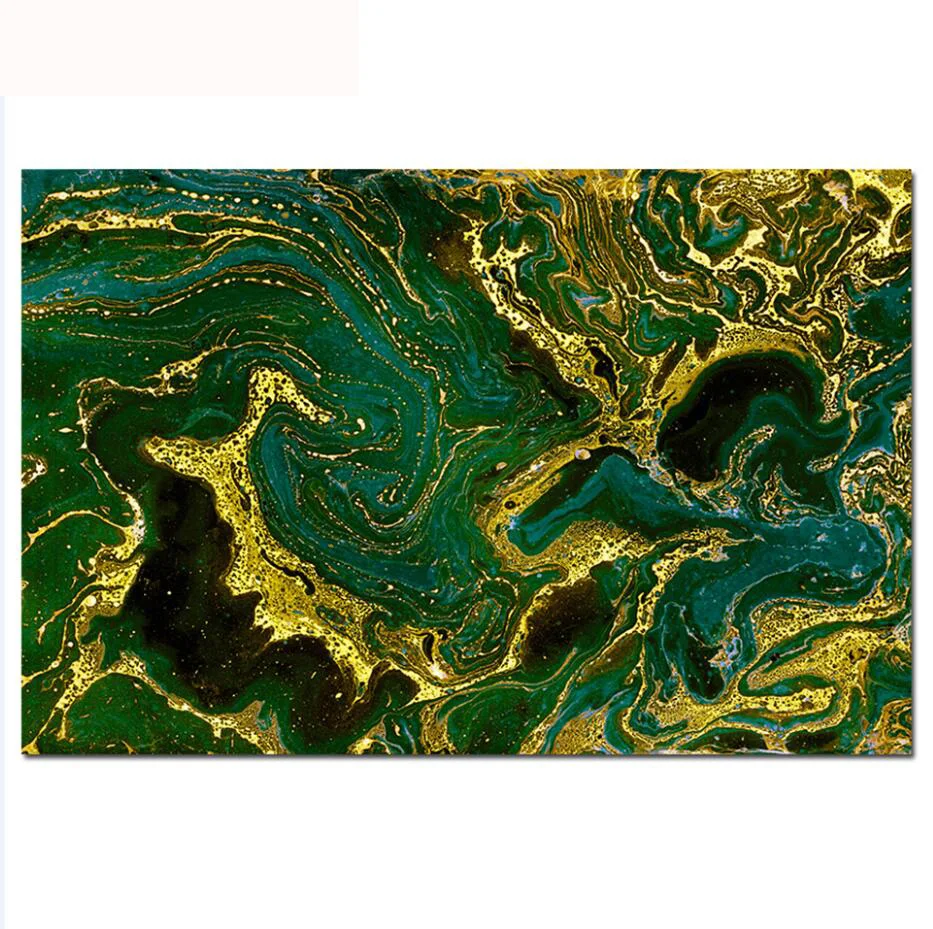 Abstrakti Aukso ir Žalia Tvanas Diamond Tapybos kvadratiniu Gręžimo Kryželiu 