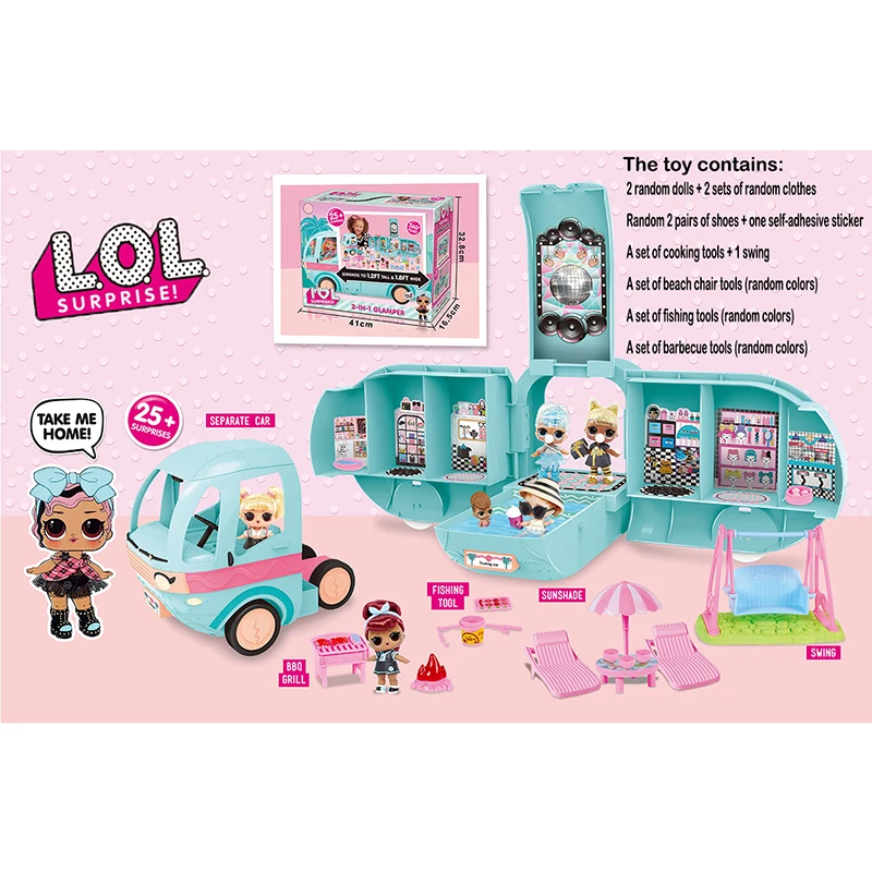 Originalus LOL Staigmena Lėlės Žaislas 2-in-1 GLAMPER Žaislai, Mergaičių Lols OMG Lėlės Seserys 