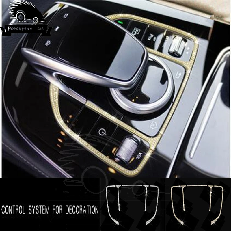 Automobilių Pelės Valdymo Mygtukai Touchpad Rėmo Dangtis Apdailos Automobilių Lipdukas-GLC Optikos Mercedes C Klasė E W205 W213