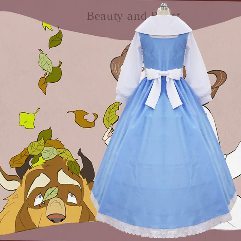Aukštos Kokybės Filmą Beauty And The Beast Princesė Belle Blue Tarnaitė Dress Helovinas Cosplay Kostiumas Maid Cosplay Suknelė Moterims