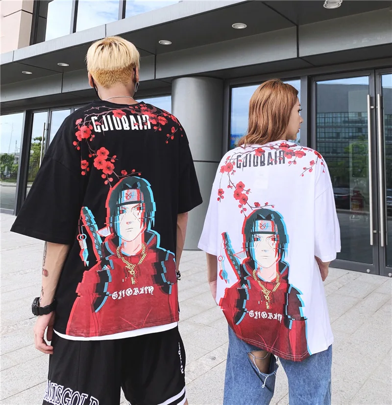 Vyrai Hip-Hop Marškinėliai Japonijos Harajuku Animacinių Filmų Naruto T-Shirt Vasaros Viršūnes Tees Medvilnės Marškinėlius Negabaritinių 2020 Naują Atvykimo