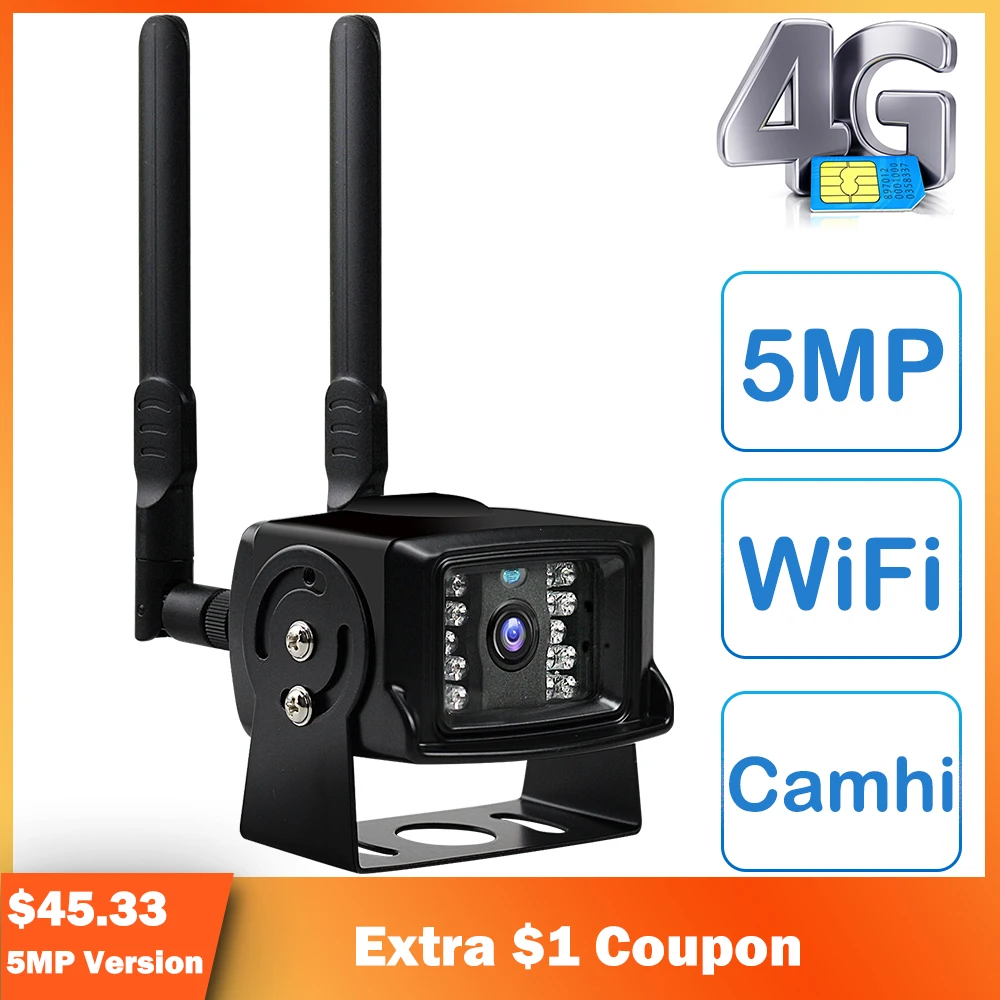 3G 4G SIM Kortelės Smart IP Dome Kamera, WIFI, Apsaugos Kamera, Lauko 5MP 1080P HD VAIZDO Namų Stebėjimo Kamerą Metalo P2P Camhi