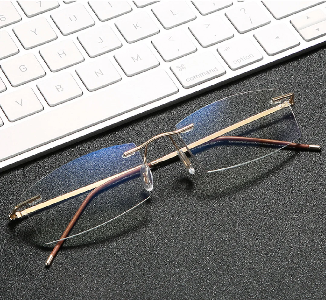 Frameless ultra-light skaitymo akiniai vyrų blue akiniai skaitymui HD anti-nuovargio skaitant akys senyvo amžiaus žmonėms