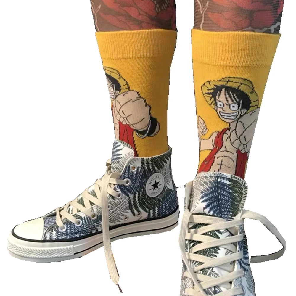 Vyriški pavasarį, rudenį asmenybės animacinių filmų anime medvilnės laimingas kojinės Harajuku mados tendencija riedlentė kojinės