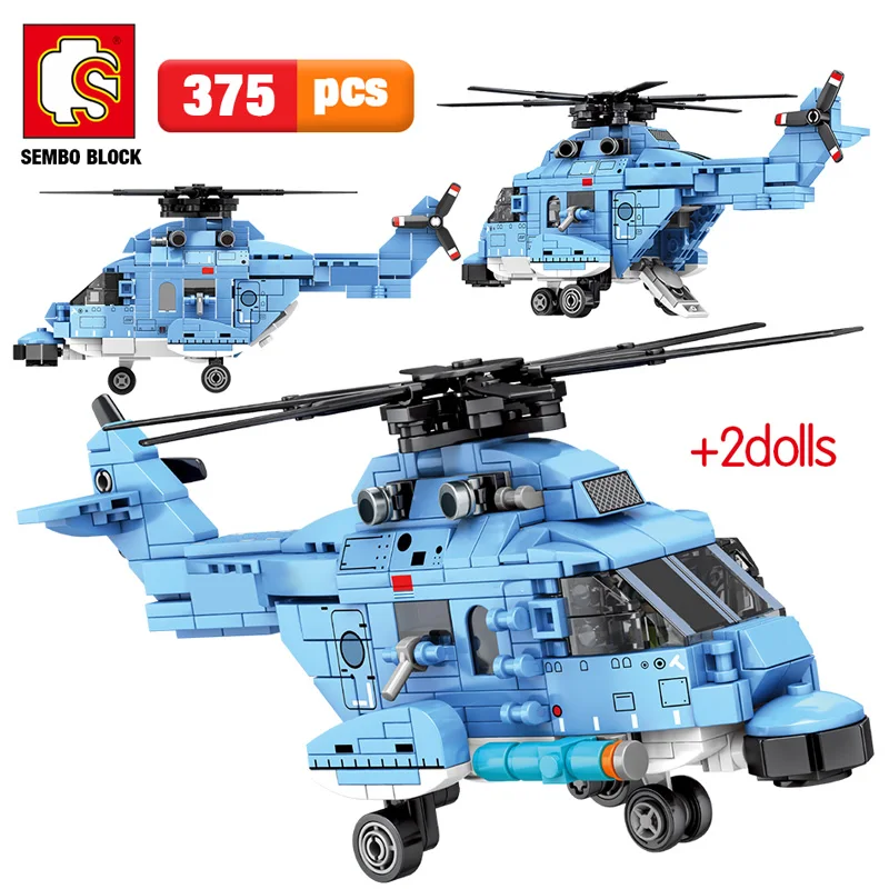 Karinis Sraigtasparnis Sprogdintojų Modelio Blokai Miesto Policijos Orlaivių Swat Armija Kovotojas Įranga, Biuro Įranga, Statybos Plytų Vaikams, Žaislai