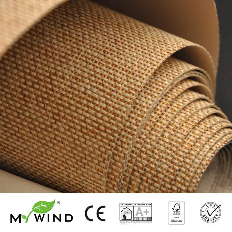 2019 MANO VĖJAS Grasscloth Tapetai, Prabangūs Natūralios Medžiagos tėtis peint Innocuity 3D Popieriaus Pynimo Dizaino Tapetai Roll Dekoras