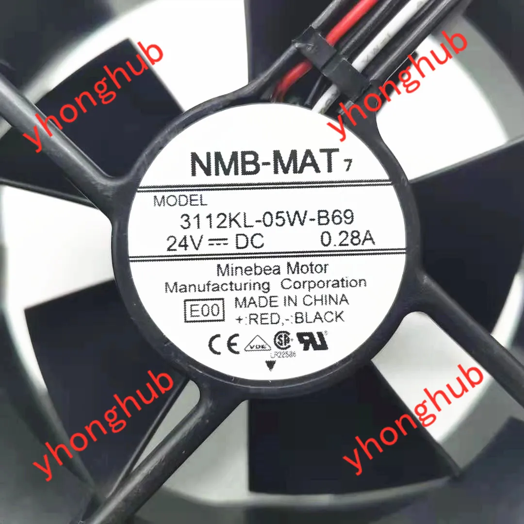NMB-MAT 3112KL-05W-B69 E01 E00 DC 24V 0.28 3-Wre 90x90x32mm Serverio Aušinimo Ventiliatorius