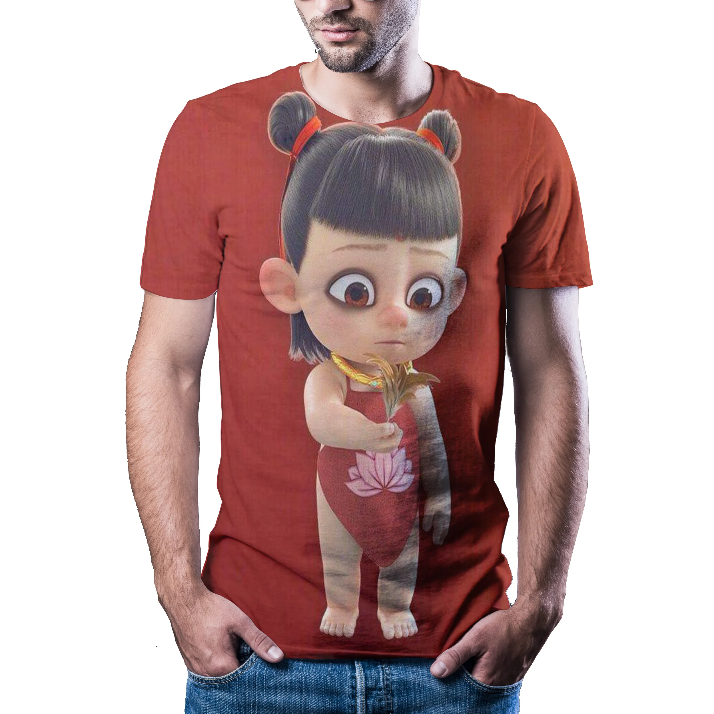 Vaikų animacija vasaros drabužių trumpomis rankovėmis 3D animaciją spausdinimo berniuko T-shirt gatvės stiliaus jaunimo berniukų ir Mergaičių Vasaros lei