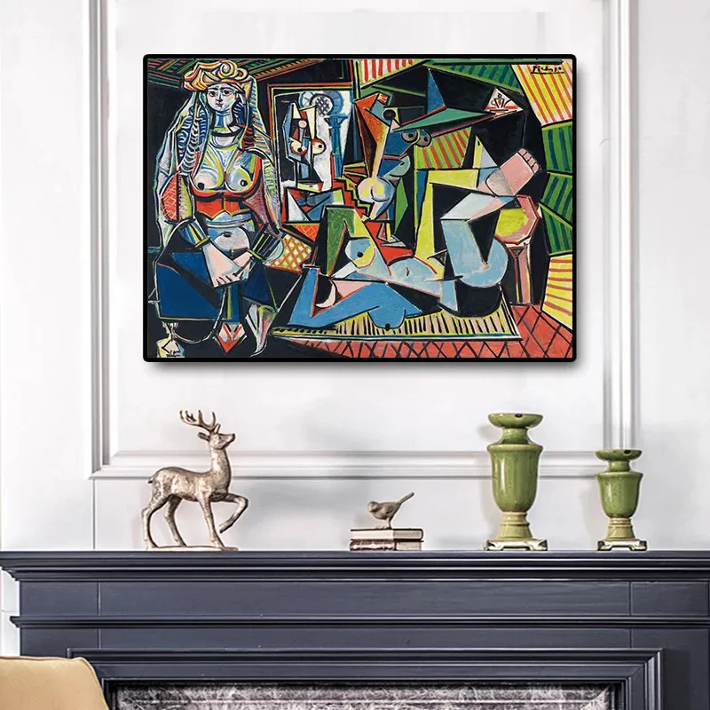 Pablo Picasso Les femmes d'Alger Drobės, Paveikslai, Reprodukcijos Garsaus Meno Drobė Menas, Plakatų Ir grafikos Sienos Menas Nuotraukas