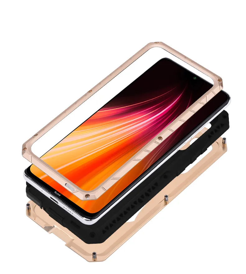 IMATCH Aliuminio Metalo Silikonas atsparus smūgiams Atveju Padengti Xiaomi Redmi 8 Pastaba / Note 8 Pro Purvą Šoko Įrodymas Padengti Atveju