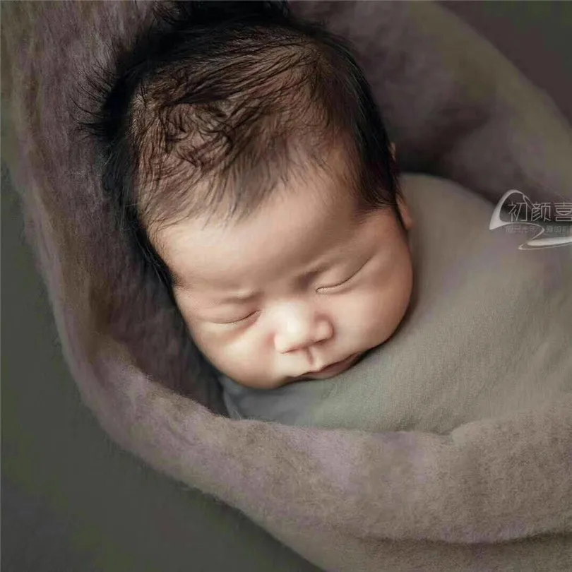 Dramblio kaulo Merino Vilnos Purus antklodė Naujagimiui Vatos sluoksnis fotografijos rekvizitai Baby Nuotrauka Krepšelį Užpildas foto rekvizitai