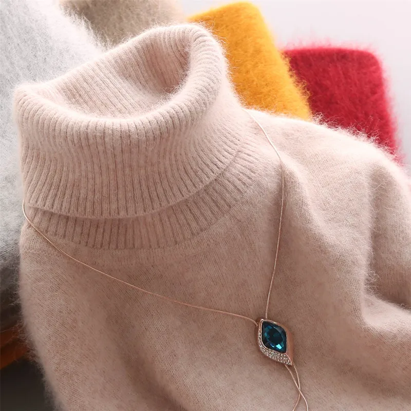 Rudenį ir žiemą aukštu kaklu grynas kašmyro megztinis megztinis megztinis moteriška atkarpoje plonas mezgimas, žemiausią kašmyro megztinis