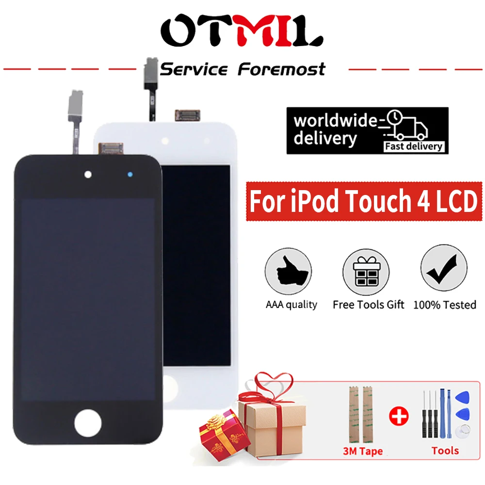 OTMIL iPod Touch4 4 LCD Jutiklinis Ekranas skaitmeninis keitiklis Asamblėjos+Nemokamus Įrankius+ Klijai iPod Touch 4 Ekranas