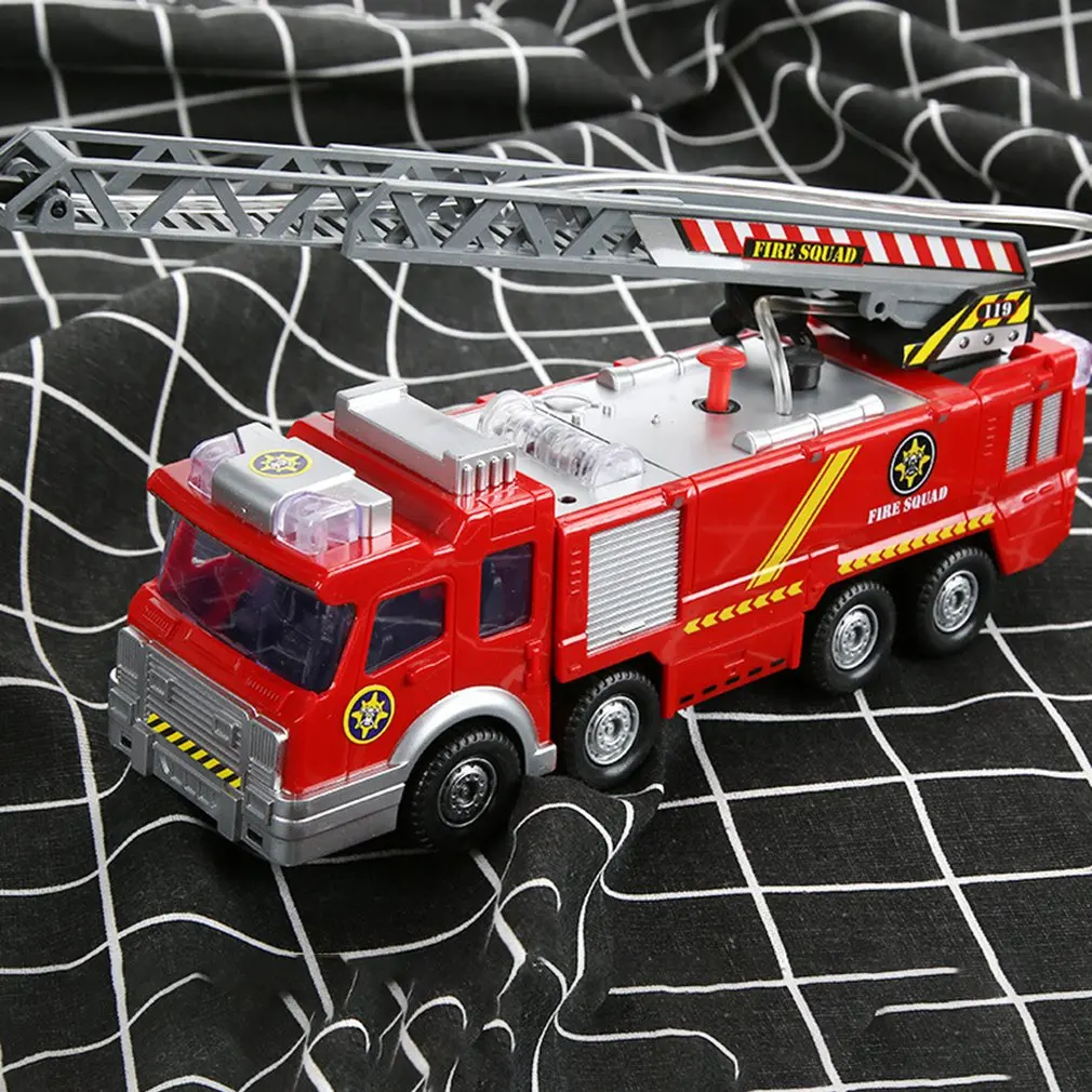 2019 KARŠTO Vaikų Modeliavimas Ugniagesiai Žaislas Jupiteris Gaisro Sunkvežimių Elektros Universalus Žaislas, Automobilių Šviesos gaisrinė mašina Gali Purkšti Vandenį
