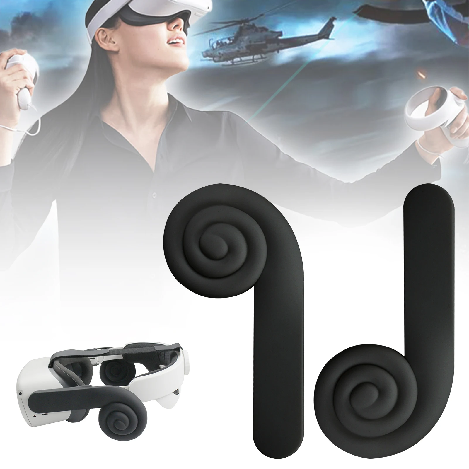 VR Ear Ausines Triukšmo Mažinimo Earflap Ausinių Garso Kolektorius VR Earmuffs Oculus Quest 2 VR Ausines Dropshipping 2021