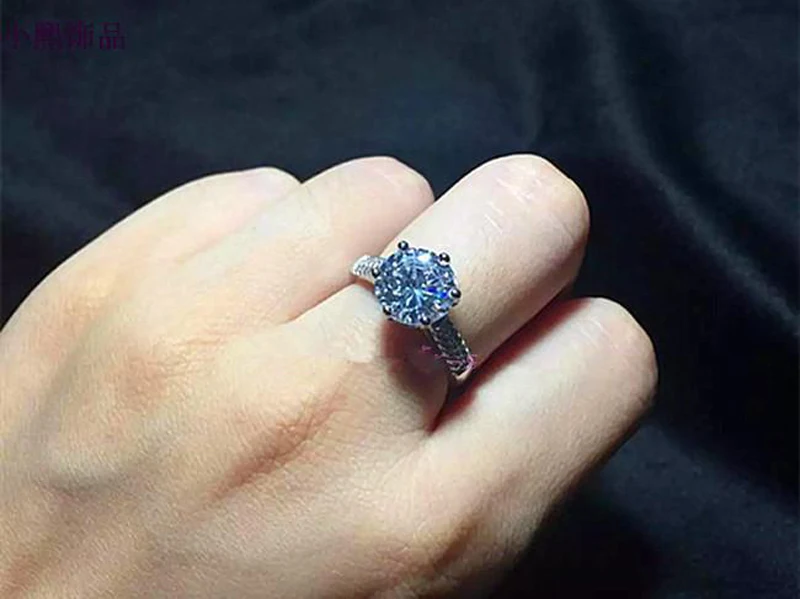 Prarasti pinigus skatinimo nekilnojamojo 925 sterlingas sidabro 3ct cirkonis diamond anti-alergijos ponios vestuviniai žiedai smulkūs papuošalai dovana J039