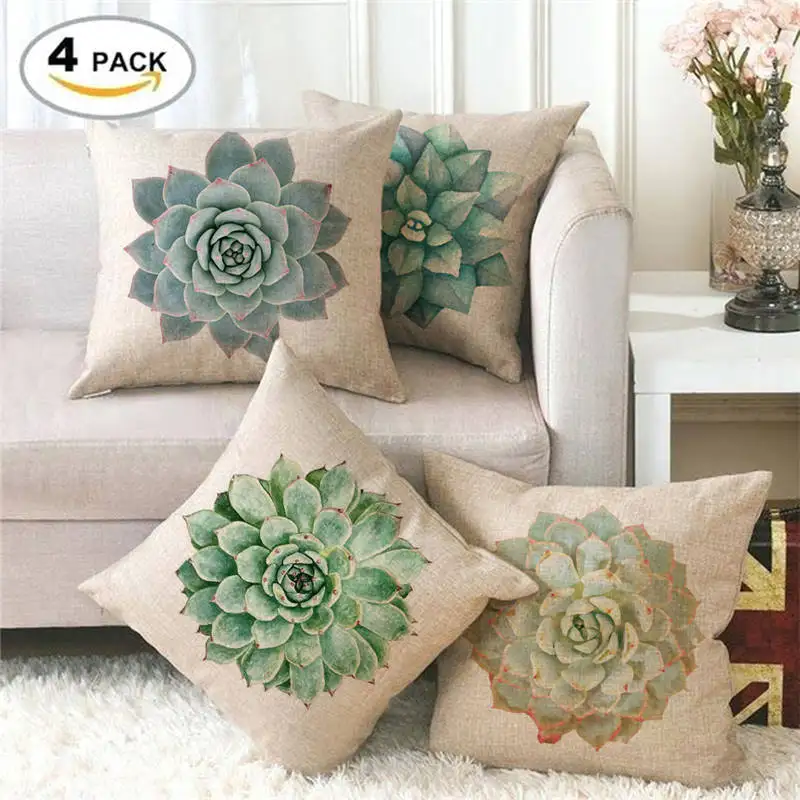 Sofa-dekoratyvinis užvalkalas augalų serijos pagalvės užvalkalą kambarį dekoratyvinės gėlės, vaisių spausdinti lino pillowcase450x450mm