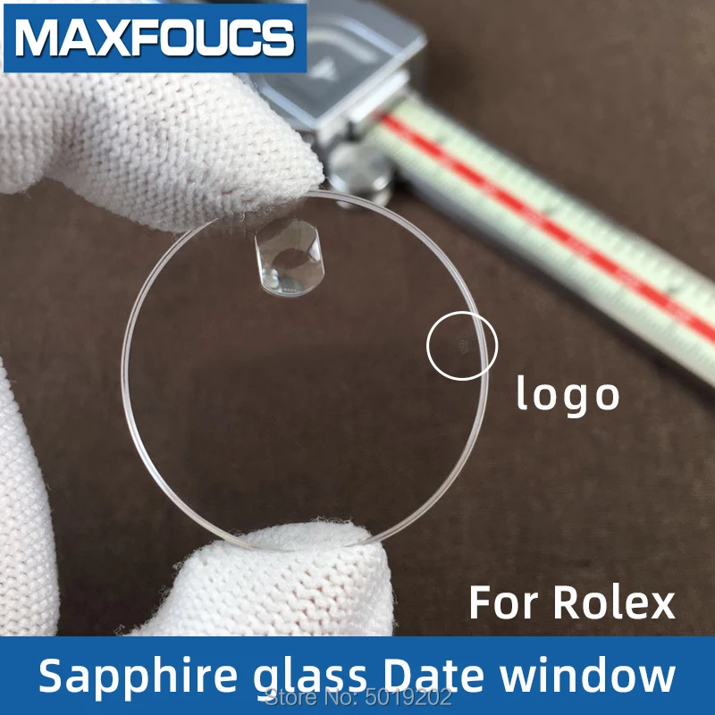Safyras crytal stiklo data langas su logotipu, Anti-scratch žiūrėti stiklas Rolex 228235 116233