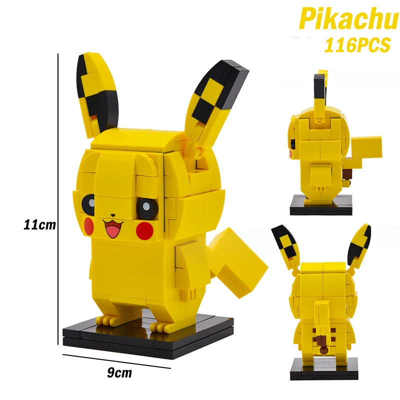 Animacinių Filmų BrickHeadz Pokemon Pikachu Elf Kamuolys Pocket Monstras Statybiniai Blokai, Plytos, Nustatytas Klasikinis Anime Filmą Lėlės Modelis Vaikams, Žaislai