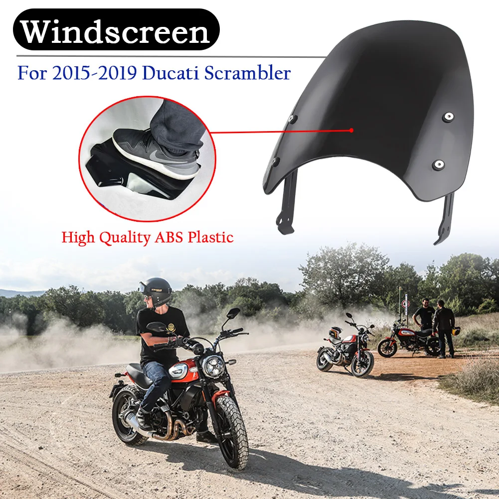 Priekinio stiklo priekinio, galinio Stiklo Shield Ekrano Skydelis Reflektoriai Protecter už Ducati Scrambler-2019 Motociklo Ekrano Lauktuvės. 2016 m. 2017 m.