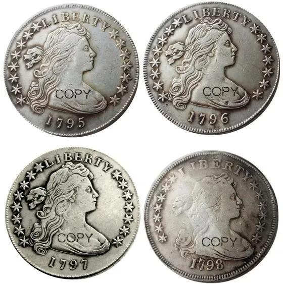 JAV rinkinys(1795-1798) 4pcs Laisvės Doleris Sidabro Padengtą Kopijuoti Monetos