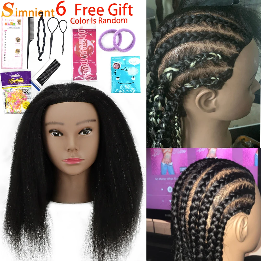 Afrikos Manekeno Galva Su Realiais Plaukų Afro Vadovai Profesionalus Stilius Kasytės Mokymo Hairart Kirpykla Kirpyklų Įrankiai, Perukai
