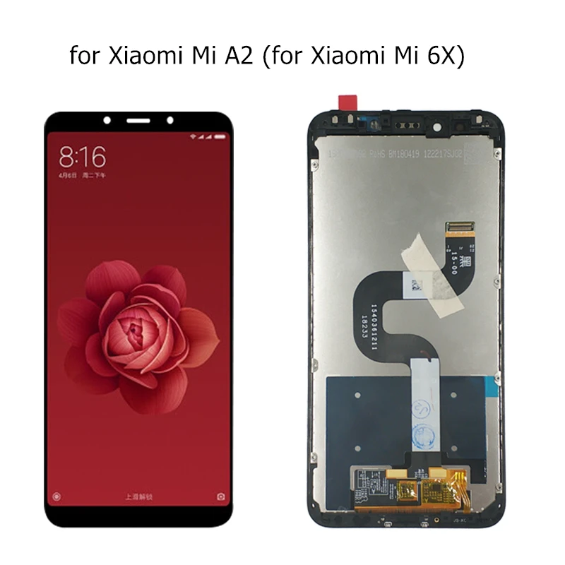 Nauja Xiaomi Mi A2 Lite/ Mi A2 LCD Ekranas Touch + karkaso konstrukcijos LCD Ekranas Jutiklinis Ekranas Remontas, Atsarginės Dalys