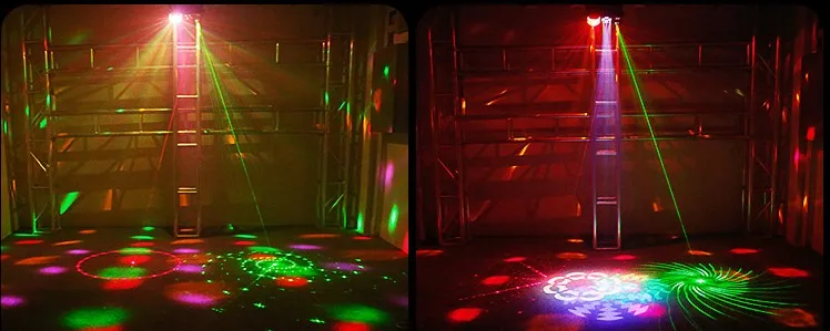 Nemokama laivas LED Gobo Strobe 4in1 lazerio Šviesos Apšvietimas DJ Disco scenos Šviesos gera šeima šalies klubas kontrolės su DMX