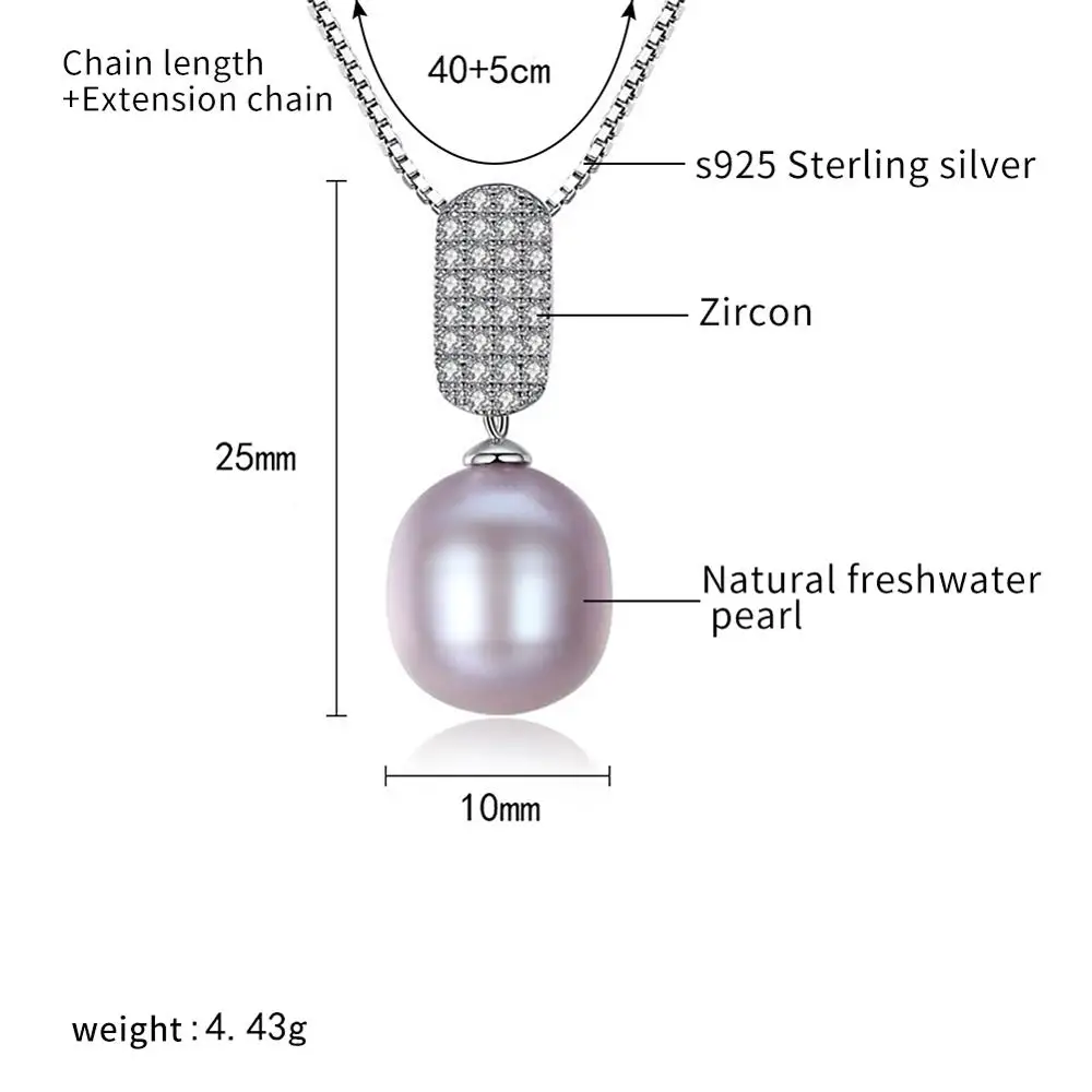 Pearl Karoliai natūralių gėlavandenių perlų karoliai Pakabukas kaklo papuošalai 925 sterlingas sidabro moterų Perlas Vestuvių Papuošalai