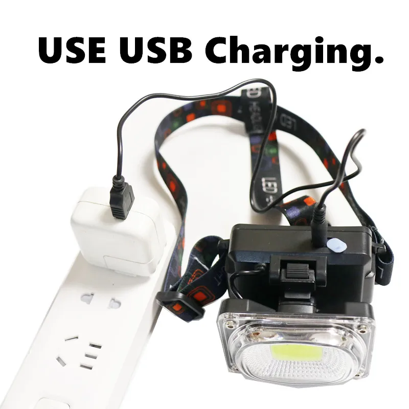 Nešiojamų mini COB LED Žibintai USB įkrovimą, Lauko kempingas Žvejybos žibintai Dirbti Priežiūra Prožektorius žibintuvėlis žibintų