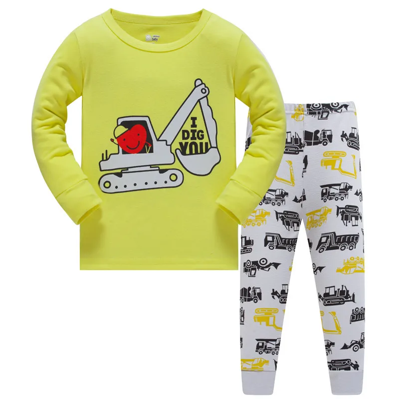 Mergaitės Namų Kūdikis Sleepwear Vaikai Medvilnės Pižama Rinkinys Vaikams, Cartoon Ilgomis Rankovėmis Pižamos Drabužių Rinkiniai Berniukai Atsitiktinis Pijamas Rinkinys