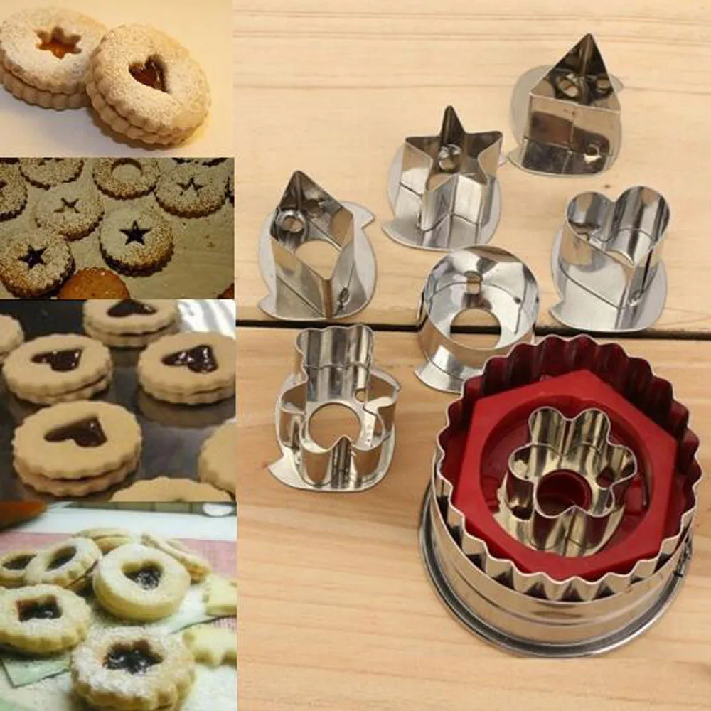 7Pcs/daug Cookie Cutter Įrankiai 3D Nerūdijančio Plieno Cookie Cutter Nustatyti Torto Kepimo Formos Minkštas Cutter