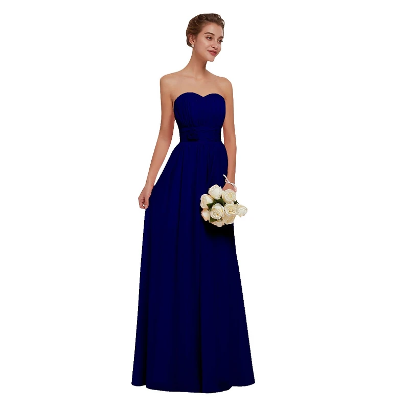 Royal Blue Šifono Bridesmaid Dresses 2020 M Ilgio Moterų Plius Dydis-Line Rankovių Vestuves Prom Dresses Grožio Emily