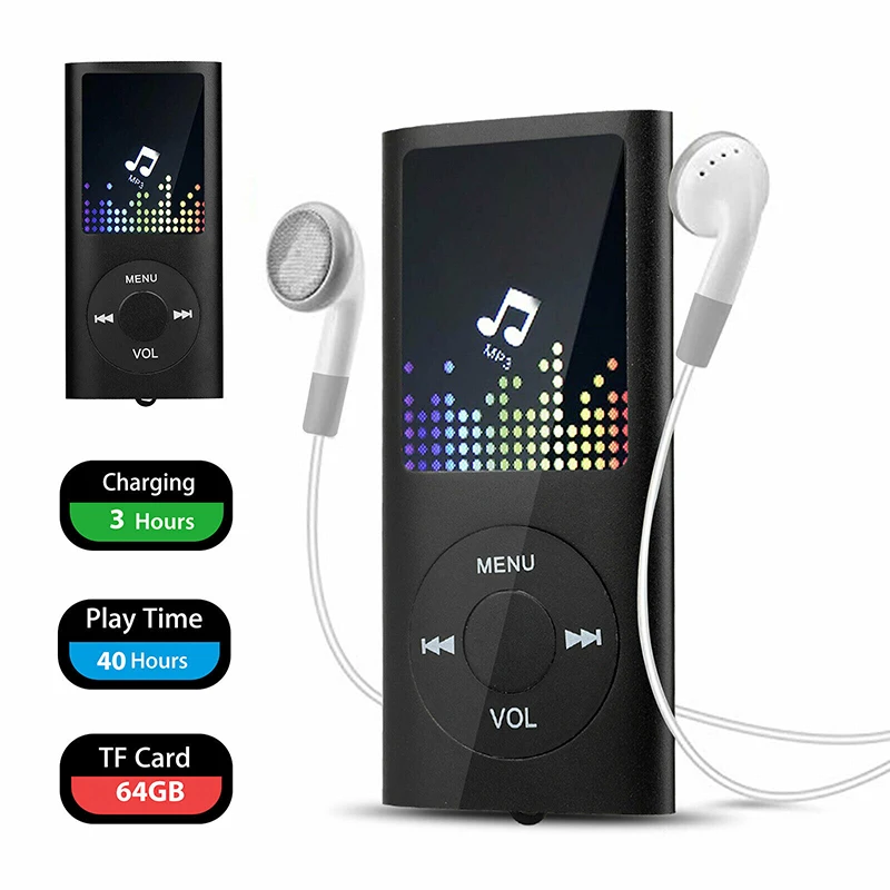Hi-Fi Mini MP3 Muzikos Grotuvą, Ausines FM Radijas 1.8 inche LCD Ekranas, palaiko iki 64G TF/Micro SD Kortelės MP3 Grotuvas