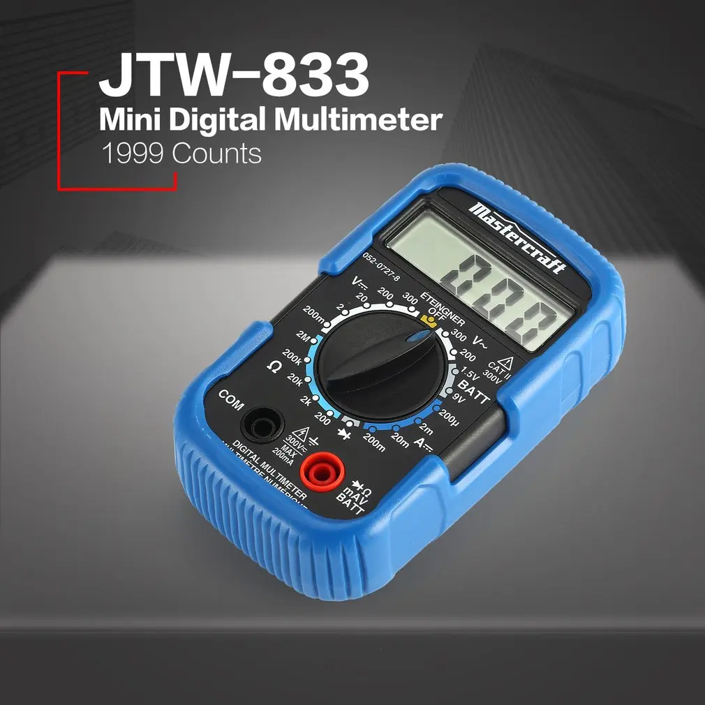 JTW-833 Nešiojamą Mini Skaitmeninis Multimetras 1999 Skaičiuoja AC/DC Volt Diodų Baterijos Testeris Ammeter Voltmeter Daugiafunkcį Multimetrai