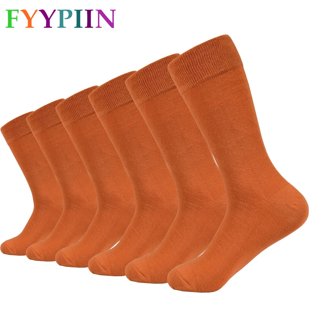 2020 naujas vyrų kojinės orange vyriškų medvilninių kojinių vientisos spalvos vestuvių dovana happy socks