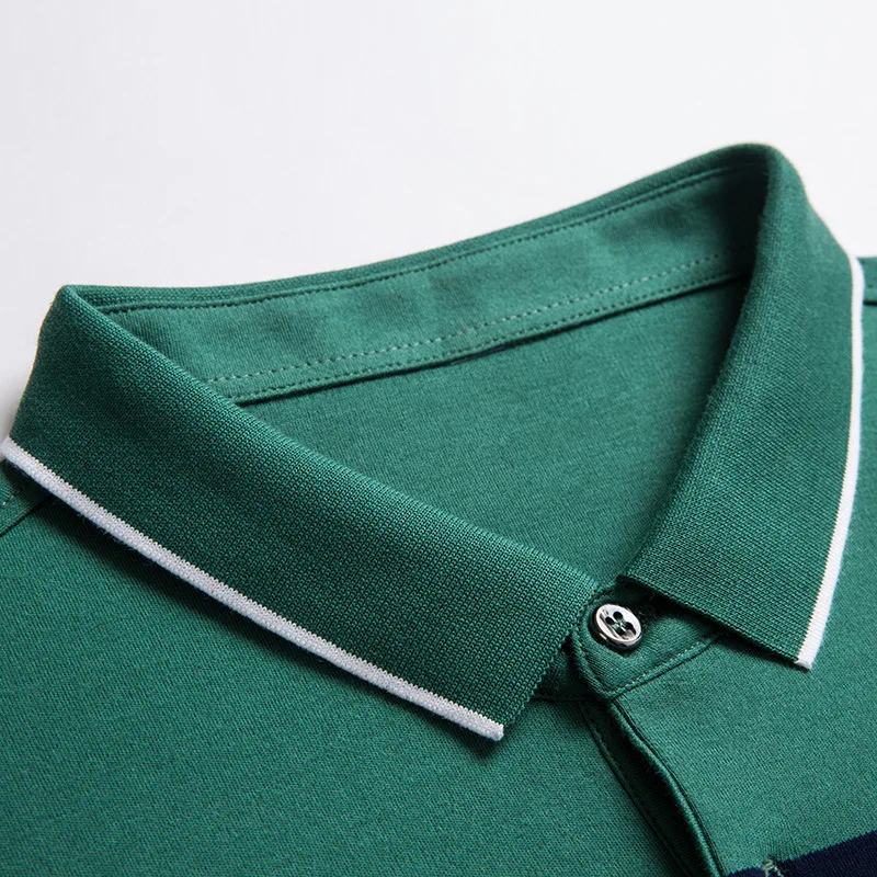 2020 m. rudenį naujų Vyrų dryžuotas medvilnės susiuvimo ilgomis rankovėmis polo marškinėliai Verslo Atsitiktinis aukštos kokybės polo marškinėliai Prekės rūbai vyras