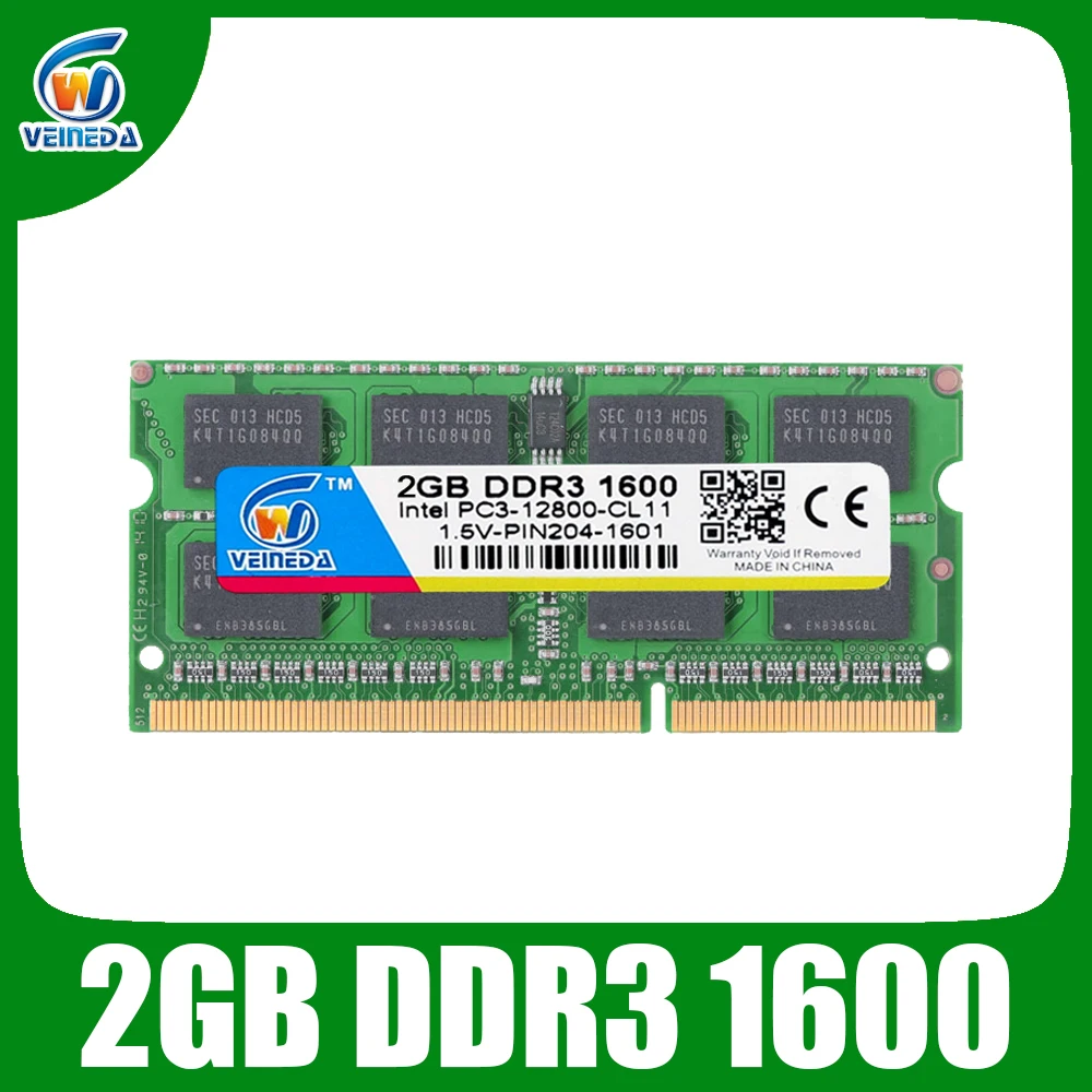 VEINEDA DDR3 8gb Ram Sodimm ddr 3 4 gb 1600 1333MHZ 204pin 1,5 V Intel AMD laptopo Ram Atmintis