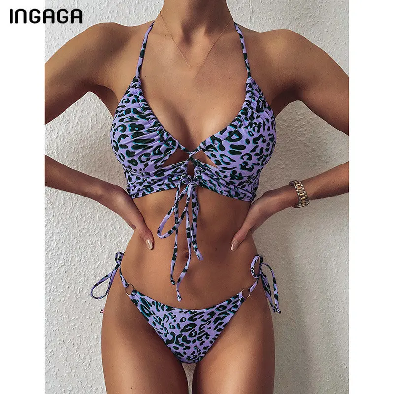INGAGA 2021 Push Up Bikini Maudymosi 2021 Leopard 