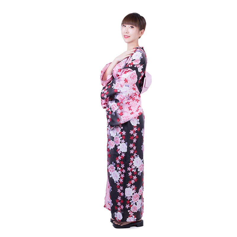 Tradicinis Japonų Kimono Yukata Suknelė Moterims Haori Gėlių, Vyšnių, Cosplay Kostiumai, Azijos Ilgas Mantijas Pižama Drabužiai