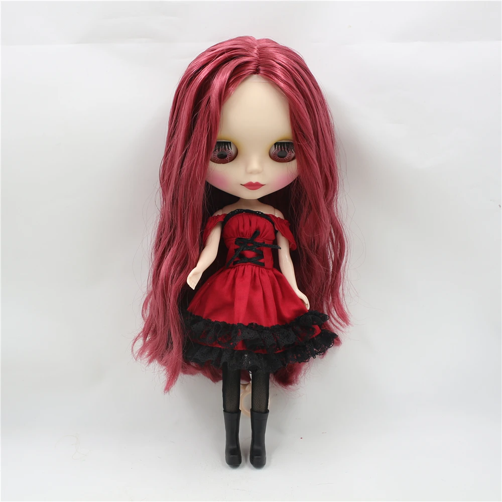 Drabužių 1/6 Blyth LEDINIS Licca lėlės Raudona Suknelė Su Nėriniais aukštos kokybės mergina žaislai dovana
