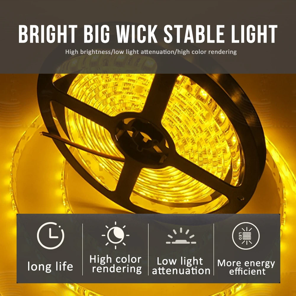 LED šviesos diodų juostos, juostelės apšvietimas darbą šviesos diržas lankstus, atsparus vandeniui lempos 10 m 12 v LED juostos