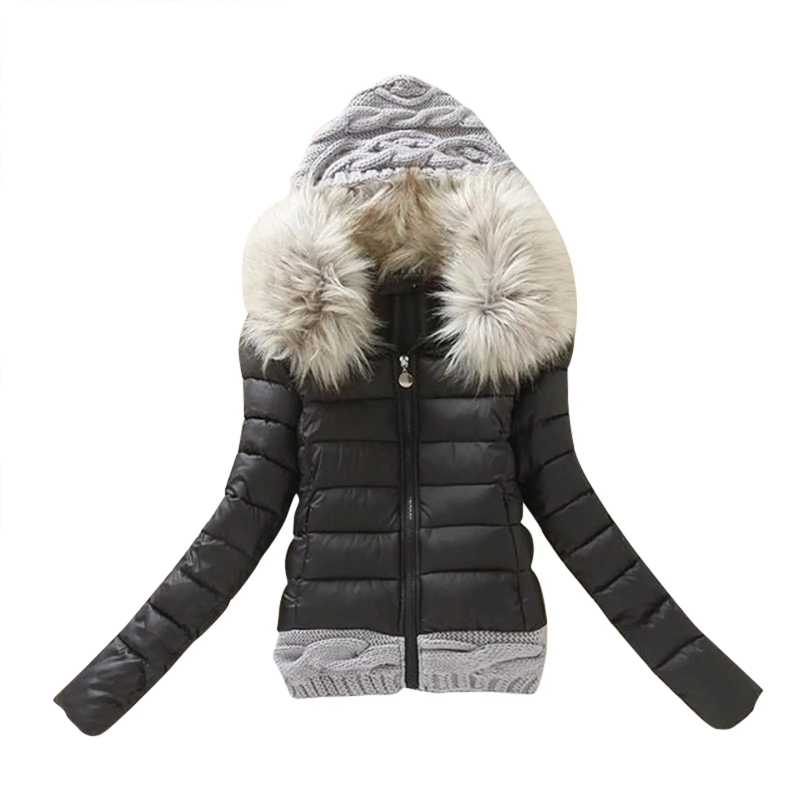 Naujas moterų žiemos striukė tirštėti plius dydis 4XL outwear gobtuvu kailis plonas parko medvilnės kamšalu striukė, paltas jaquetas femininas