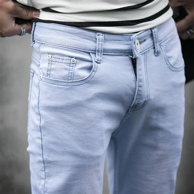 Vyras džinsinio džinsus vyrų plonas plonas liesas džinsus vyrų rudens džinsinio audinio kelnės