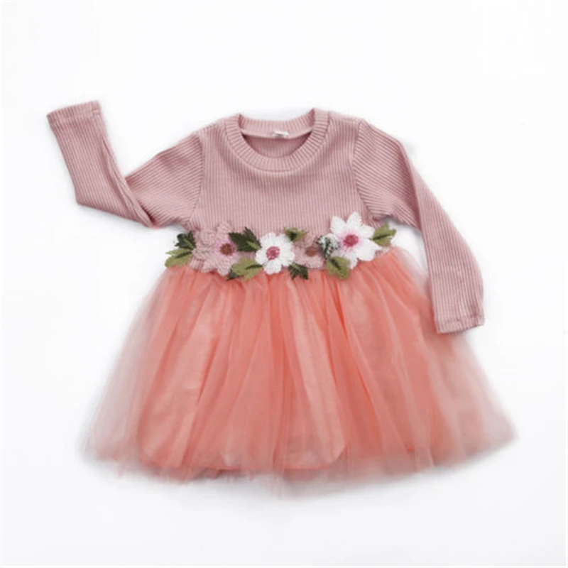 Gana Kūdikiui Baby Girl Gėlių Princesė Nėrinių Tutu Suknelė, Vestuvės Dress Gėlių, Drabužių, 3-12M 1-3Y